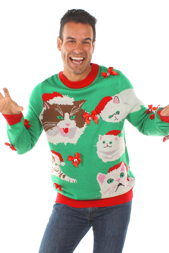 crazy-cat-man-christmas- ugly sweater